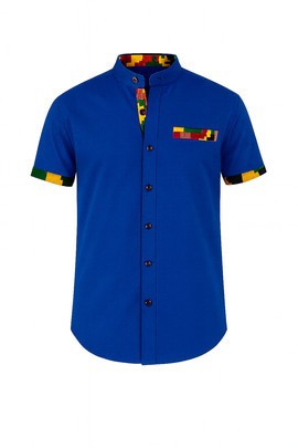 African Men's Kitenge Trim Shirts – Wholesale &amp; Bulk Orders(MOQ-10pcs)