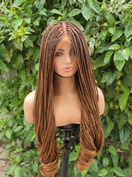 Full lace synthetic knotless  braids with curled ends