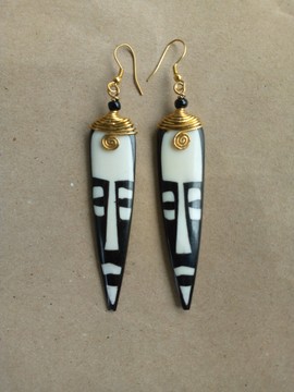 African mask earrings/ women jewelry/ handmade earrings
