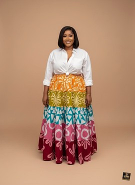 Sunrise Tiered Batik Maxi Skirt