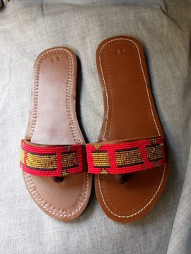 African Women maasai sandals/2021/newstock/leather/flat sandals