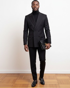 Black slim-fit suit