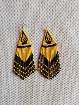 African Beaded Tassel earrings, Beaded tribal earrings, Boho earrings, Gift for her, Fringe earrings