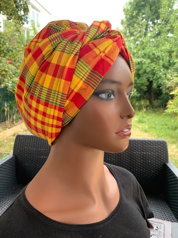 Beautiful Madras wrap wax turban
