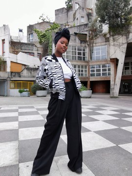 Kente wax fabric bomber jacket
