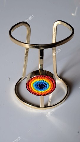 Manchette en laiton massif, bracelet de manchette en laiton africain, bracelet de déclaration