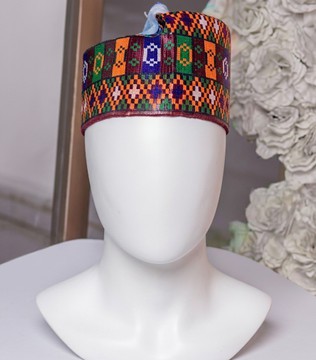 Kente-Pattern Kufi Cap