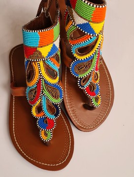 Beaded aasai sandals – Leather beaded shoes