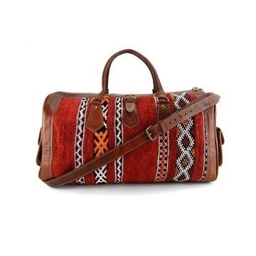 Genuine Leather Travel Bag Handmade in Morocco