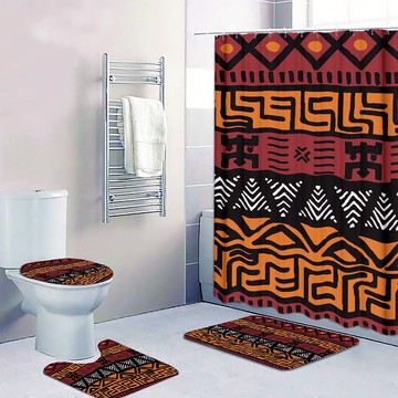 Cultural Unique Bath Mat White and Black Bathroom Rug (LARGER SIZES AVAILABLE)