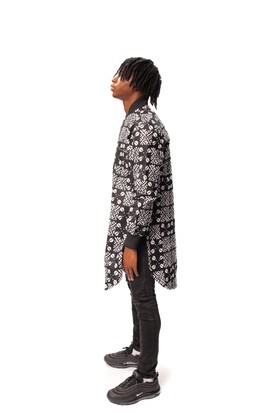 Bogolan African Print Ankara Black &amp; White Cotton Shirt, Bogolan Ankara Print Shirt