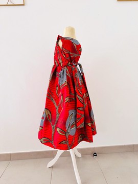 Robe en wax enfant rouge