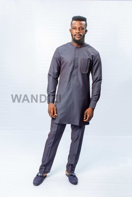 Costume africain à carreaux avec graphique bleu, Vêtements pour hommes africains, Costume pour hommes africains, Vêtements pour hommes africains