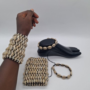 Manchettes et bracelets de cheville en cauris, ensemble de bracelets africains masaï, bijoux tribaux imposants faits à la main