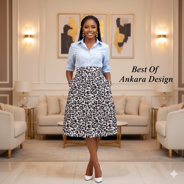 Elegant Ankara Midi Skirt – Classic African Print, Office-to-Event Chic