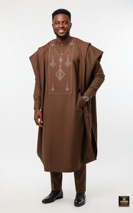 Brown Agbada set