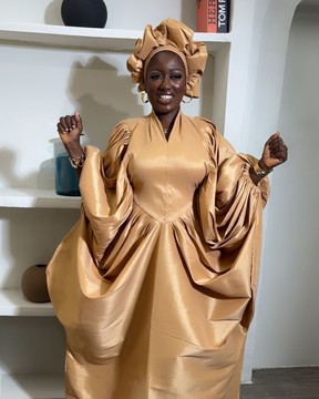 Robe boubou africaine plissée en ankara