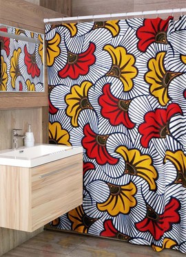 Afrocentric Shower Curtains Wedding Flower Ankara Print (MORE SIZES AVAILABLE)