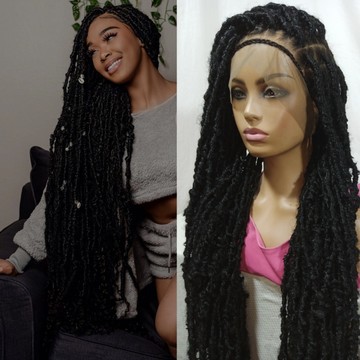 55inches full Distressed locs,soft locs, handwrapped,faux locs,free shipping