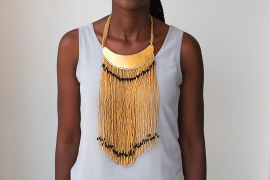 Collier de perles africaines, collier à franges, collier Maasai, collier zoulou