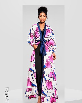 Maxi kimono with belt