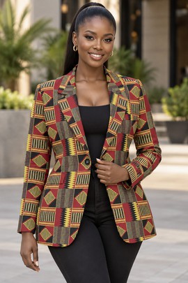 Robe midi à col en V et manches courtes pour femme en imprimé africain | Robe midi en imprimé africain | Bynelo