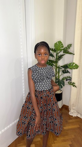 Robe Ayana en tissu wax | Robe fille pour mariage | Robe en tissu africain