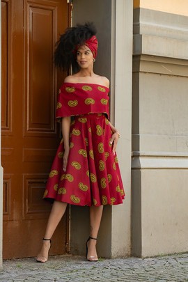 OYIN RED AND YELLOW DRESS