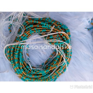 Turquoise waist beads , African waist beads , Tummy beads , African bey chains