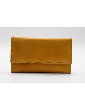 Orange genuine leather coin purse
