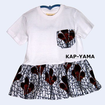 Tee-shirt customisé TUNIQUE-ROBE Fait Main Wax avec Bandeau assorti