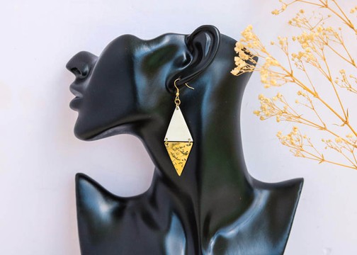 African brass earrings, Bone earrings, Elegant earrings, Dangle and Drop earrings, Christmas Gift