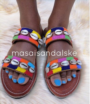 Sandales coquillage cauris / sandales Masaï / sandales africaines pour femmes