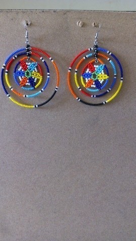 Boucles d'oreilles de perles africaines avec glands, boucles d'oreilles à franges, boucles d'oreilles élégantes, boucles d'oreilles colorées, boucles d'oreilles Boho