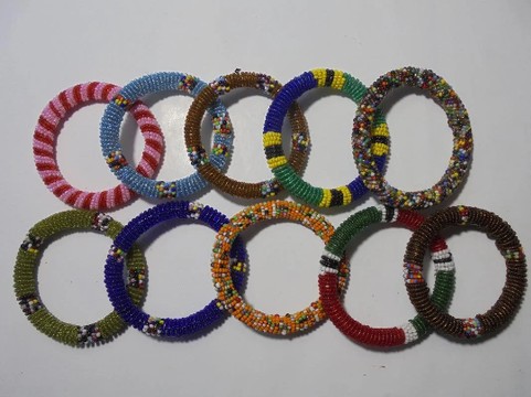 10 bracelets de perles Maasai du Kenya-MB002
