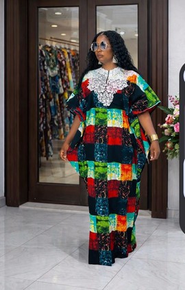 Robe boubou en Ankara, robe caftan en Ankara, mode africaine en Ankara du Nigeria