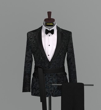 ANIMAL SKIN JACQUARD TUXEDO SUIT................................BEST SELLER