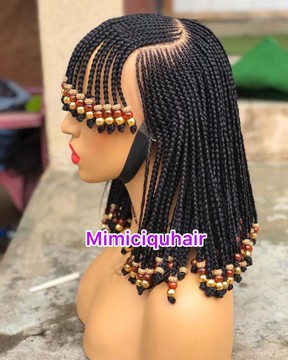 Frontal braided wig(with beads)
