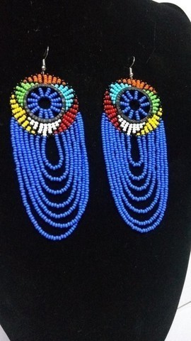 African Beaded Tassel earrings, Fringe earrings, Elegant earrings, Colorful earrings, Boho earrings