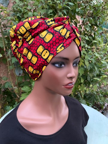 Beautiful wax &amp; satin wrap turban