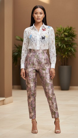 Chemise en dentelle papillon personnalisée – confectionnée sur commande