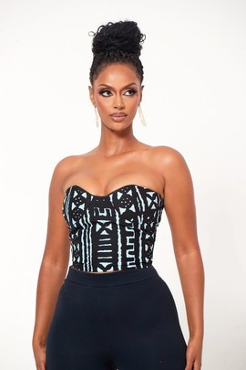 African Print Benita Crop Top