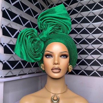 Auto Gele head wear Emerald Green