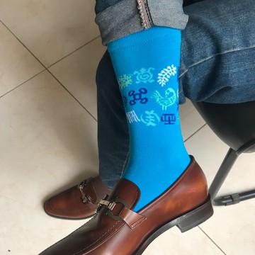 Adinkra Socks Turquoise