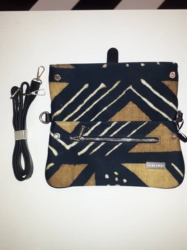 Bogolan branded clutch