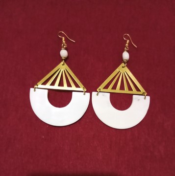 Brass earrings, African earrings, handmade earrings, bones earrings.