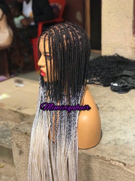 2 colours Ombre braid wig on full lace wig