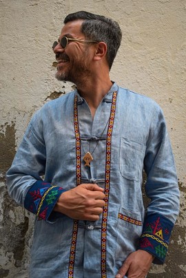 Traditional Blue Berber Unisex Shirt