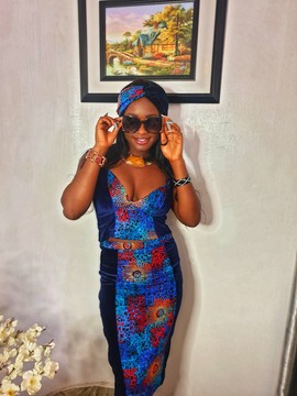 Jupe et haut mi-longs sexy imprimés africains avec turban | Ensemble 2 pièces Ankara
