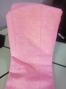 Plain Baby pink Ashanti Bonwire Kente with Gold shimmer-Hand woven